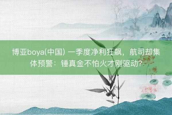 博亚boya(中国) 一季度净利狂飙，航司却集体预警：锤真金不怕火才刚驱动？