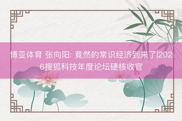 博亚体育 张向阳: 竟然的常识经济到来了|2026搜狐科技年度论坛硬核收官