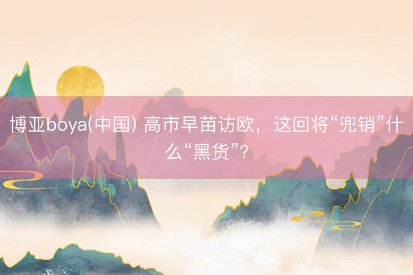 博亚boya(中国) 高市早苗访欧，这回将“兜销”什么“黑货”？
