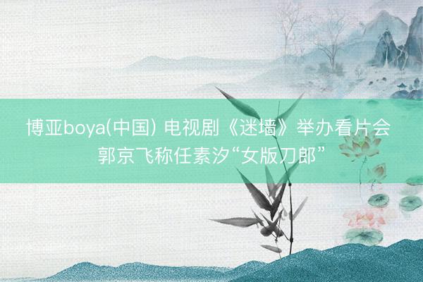 博亚boya(中国) 电视剧《迷墙》举办看片会 郭京飞称任素汐“女版刀郎”